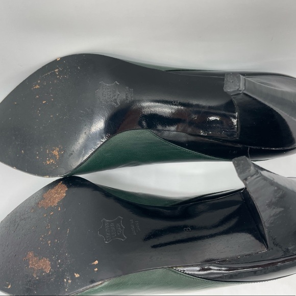 Vintage Charles Jourdan Dark Green Pumps - Picture 9 of 11